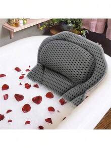 1-Pack Bath Pillow, Bathtub Pillow, Neck Support Cushion, Bathtub Spa Mat, Relaxing Headrest Cushion, Portable Washable Bathtub Accessory, With 4d Breathable Mesh Thickened Soft Bath Pillow - A - View 7