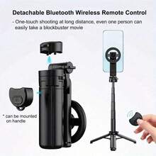 Bâton à selfie magnétique réglable avec trépied intégré et télécommande, avec texture en fibre de carbone, rotation à 360°, support de voyage portable, rechargeable, design compact, prise solide, structure légère. Idéal pour les créateurs de contenu et les utilisateurs de médias sociaux. Cadeau pour la Journée de la femme, anniversaire, mariage, fête. - noir - Voir 6
