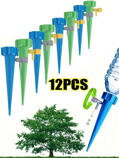 1-12件/套自动滴灌系统园艺配件，自动植物浇水定时器，适用于花卉