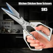 1 chiếc kéo nhà bếp bằng thép không gỉ, kéo cắt gia cầm, kéo cắt thịt đa năng dùng trong gia đình, nhà hàng, cửa hàng thịt, đồ dùng nhà bếp. - A - Xem 5