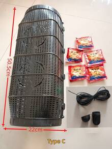 1pc Foldable Fishing Trap, Suitable For Crab, Small Fish, Crawfish And Shrimp - Portable Nylon Bait Cage, Black - Durable PA Material, Mixed Color, Ideal For Shrimp And Crawfish Fishing, Bait Suitable For Outdoor Fishing, Camping, Survival - Multicolor - View 9