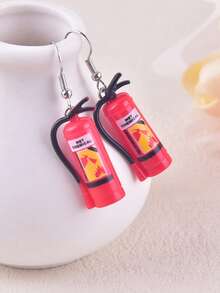 1 Pair Fire Extinguisher 3D Fire Safety Equipment Earrings, Party Decoration Jewelry - Multicolor - View 5