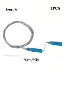 1 pieza Limpiador de desagüe de alambre de acero, herramienta de limpieza de tuberías de baño, desobstructor de desagüe de fregadero de alambre de acero flexible, émbolo manual para inodoro, herramienta de limpieza de tuberías tipo resorte, desobstructor de desagüe manual - Multicolor - Ver 14