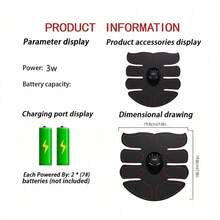 AXH. Estimulador de músculos abdominales con pantalla digital LED - Negro - Ver 2