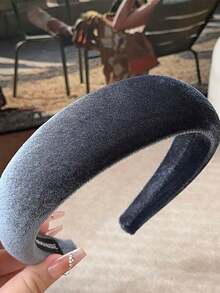 1 chiếc băng đô rộng vành bằng nhung thời trang, phụ kiện tóc thanh lịch kiểu retro mới năm 2025 cho mùa thu/đông. - Nhiều màu - Xem 4