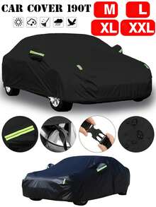 Bạt phủ xe SUV, bạt phủ xe ngoài trời chống thấm nước, bảo vệ toàn diện khỏi nắng, sương giá và tuyết, phù hợp cho xe SUV và các loại xe ngoài trời, bảo vệ khỏi tuyết, mưa, tia UV và bụi bẩn - Bạt phủ toàn bộ ngoại thất xe cao cấp với dải phản quang và dây đai chống gió, bạt phủ xe bằng polyester 190T màu đen, chống thấm nước, chống nắng, có dải phản quang bằng polyester, dày dặn chống mưa. - Nhiều màu - Xem 6