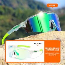 Colorful Photochromic Frame  Unisex, Color-Changing Lenses, Outdoor Sports Glasses, Driving And Fishing Glasses - Màu xanh lam - Xem 5