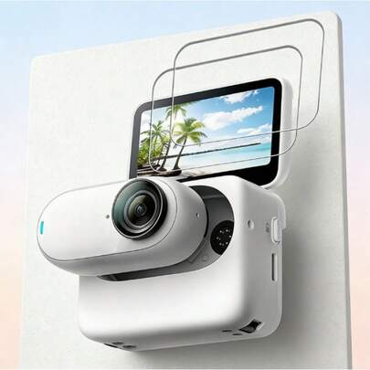 Bộ 2 miếng dán màn hình trong suốt, phù hợp với máy ảnh Insta360 GO 3/GO 3S, được làm từ kính cường lực độ cứng 9H, chất liệu cao cấp, cảm ứng mượt mà, chống trầy xước độ nét cao, phụ kiện máy ảnh cao cấp, phim bảo vệ loại A+, món quà thời trang dành cho bạn trai/bạn gái.