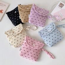 Pochette à lèvres de haute qualité et mignonne avec imprimé nœud, grande capacité. Convient pour les courses quotidiennes, les voyages, les sports. Petit sac pratique à tenir en main pour les femmes. Portefeuille mini, portefeuille, petit portefeuille mignon, portefeuille à pièces de monnaie, accessoire de voyage essentiel pour l'été - Multicolore - Voir 7