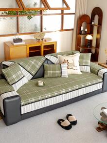 1个雪尼尔沙发垫，防滑，防尘，四季皆宜 - 綠色 - 查看 3