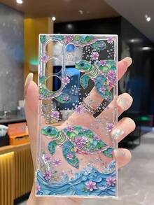 1个优雅花卉海龟波浪软壳手机壳，兼容华为荣耀、Galaxy A04e/12/A13/A14/A34/A50/A52/A53/A54/S21/S22/S23/S24/S25/S25Ultra/S25FE/S26/S26 Plus/S26 Ultra/S26 Edge、6A/7A/8A、12T/13T/15T/15T Pro，国际版 - 無色 - 查看 5