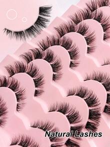 自然款假睫毛 9 对装，透明带，打造自然妆效，蓬松浓密，拉长眼尾，适合日常及派对场合使用。 - 黑色 - 查看 5