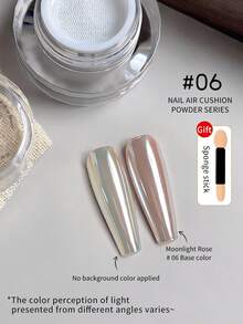 1/7pcs Nail Air Cushion Powder Series - Fine Texture, Easy To Apply, Ultra-Thin Transparent Finish, 7 Color Tones, High Gloss Mirror Effect, Suitable For Nail Art - Multicolor - View 13