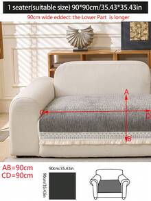 1 chiếc vỏ đệm sofa bằng vải chenille mềm mại, bảo vệ ghế sofa đa năng dùng được cả bốn mùa, vỏ bọc sofa chống trượt tối giản hiện đại, chống bụi và có thể giặt được, tươi mới và thời trang, thân thiện với thú cưng, phù hợp với sofa hình chữ L và sofa 1/2/3/4 chỗ ngồi. - Màu xám đen - Xem 18