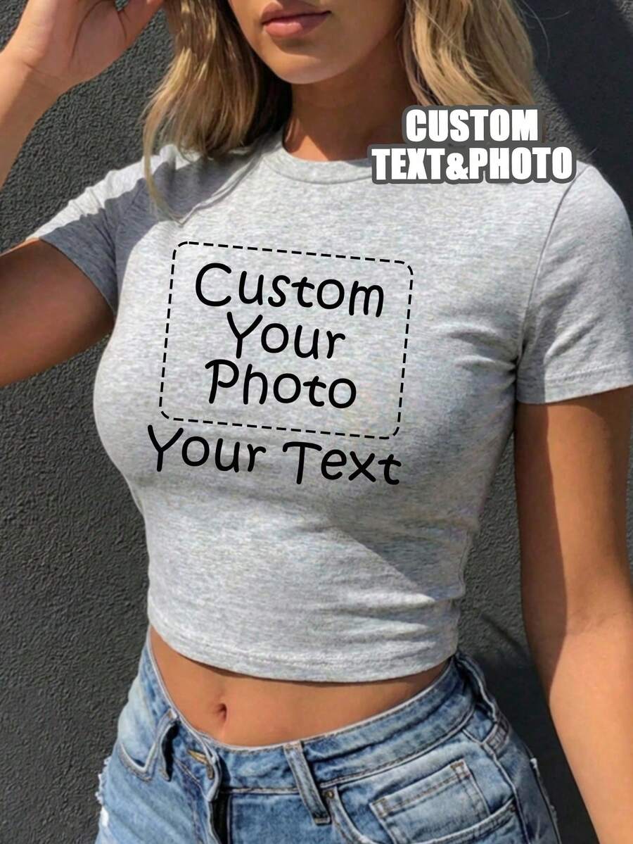 Customizable Women Short Sleeve T-Shirt Sports - Light Grey - View 1