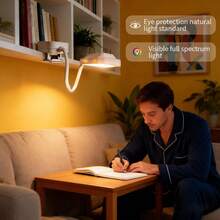 【1/2个装】电池供电夹式阅读灯，电池供电（不含电池），专用护眼阅读灯，鹅颈360°旋转，可调光，适用于卧室、书房、办公室阅读 - 電池垂直閱讀燈 - 查看 6
