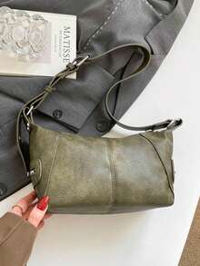 这款复古欧式单肩包采用拉链设计，并以嬉皮风格皮革制成。其独特的外观使其既可作为手提包，也可作为腋下包使用。作为一款商务休闲女包，它非常适合办公室、商务和工作场合。 - 綠色 - 查看 4