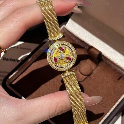 Pulsera de joyería de estilo vintage con moneda giratoria chapada en oro de 18K, estilo palaciego francés, para mujeres