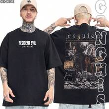 Requiem 9 Grace And Leon Zombie Game T-Shirt - Basic And Oversized Unisex - Preto 超大尺寸 - 查看 1