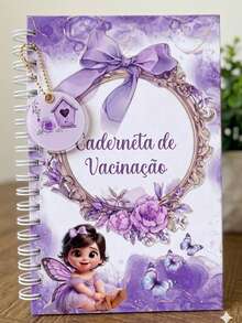 CADERNETA DE VACINA NA CPR LILLAS TEMA MENINA DELICADA OBS:CAPA MOLE - A5 - Visão 1