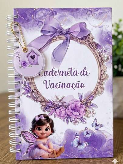 CADERNETA DE VACINA NA CPR LILLAS TEMA MENINA DELICADA OBS:CAPA MOLE
