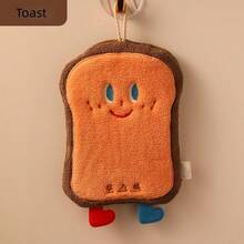 1 pieza Toalla de mano con diseño de dibujos animados, toalla de mano de baño gruesa, paño de cocina, toalla colgante para secar las manos - Multicolor - Ver 7