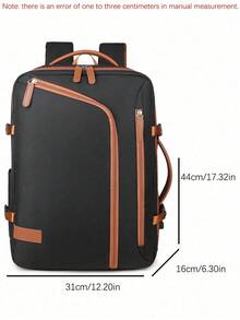 1pc Large Capacity Business Travel Backpack With Luggage Strap And USB Charging Port. Multi-Compartment Laptop Backpack With Separate Shoe Compartment And Luggage Sleeve. Practical Student Laptop Bag With Laptop Compartment. Solid Color Sports Backpack With Handle. High Capacity Student Backpack. - Black - View 12