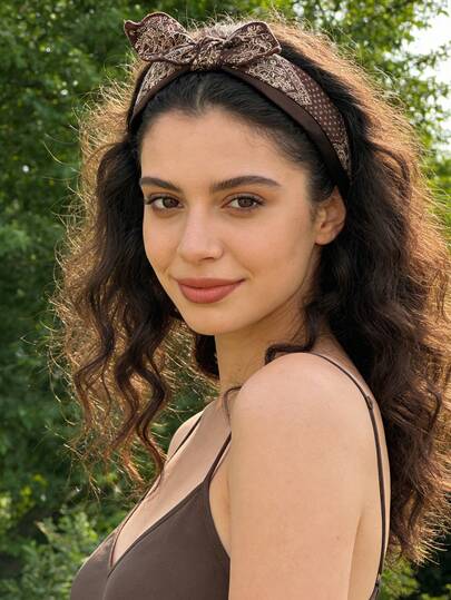 3/1pc Fashion Paisley Floral, Cashew Flower, Rabbit Ear, Bow Headband, Women Hair Accessories