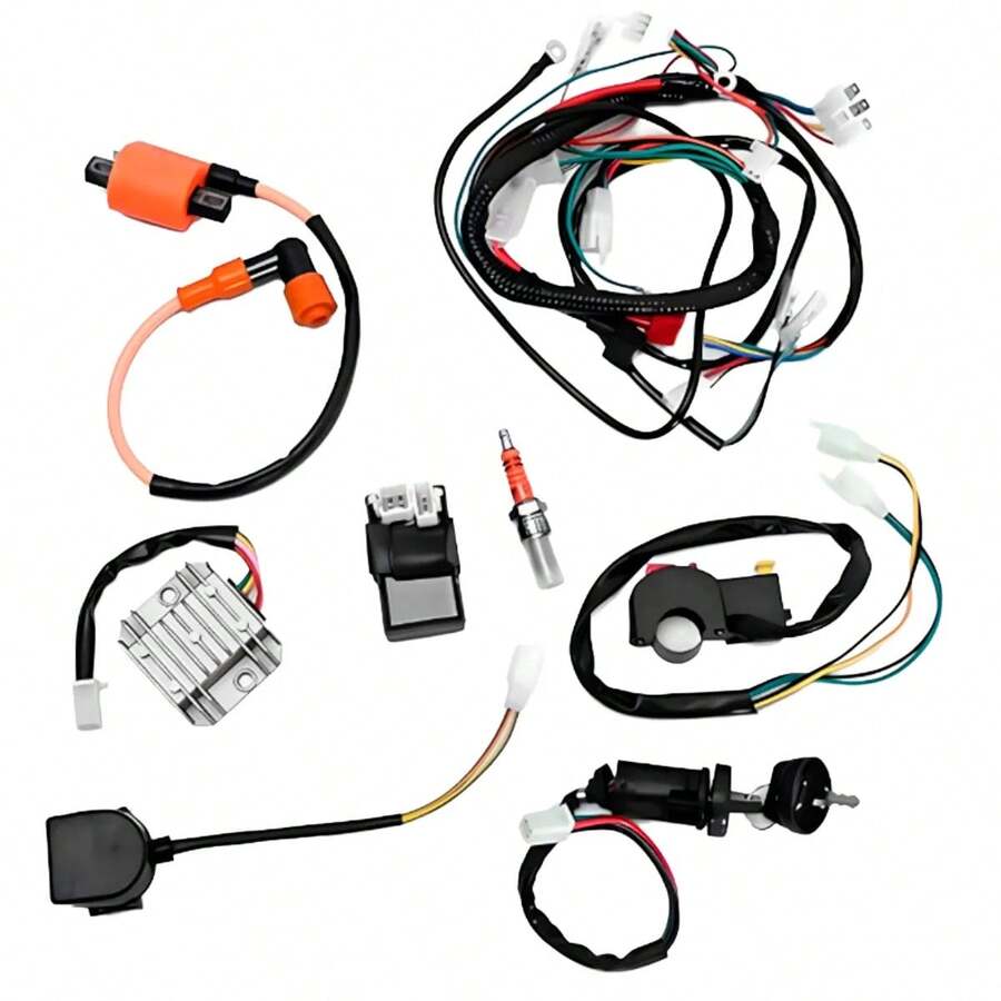 Electrics Para Atv Quad 125/150/200/250cc Cdi Coil Cableado Conjunto de Estator CDI de Arnés de Cableado Eléctrico for ATV QUAD 250CC - A - Ver 1