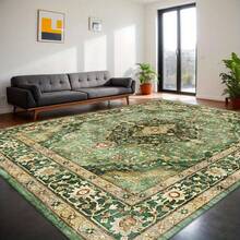 Persian-Style Large Carpet, Vintage Floral Pattern Design - Suitable For Home Decoration, Ideal For Living Rooms, Bedrooms, Offices, Dining Rooms, And Entryways, Can Be Used As A Bedroom Rug Or Room Decoration - 1PC - Xem 6