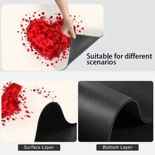 1pc Kitchen Counter Drying Mat, Absorbent Non-Slip Coffee Pad, Heat Resistant Countertop Decor For Coffee Bar, Dining Table, Multiple Styles Available - Red Heart Collage - View 10