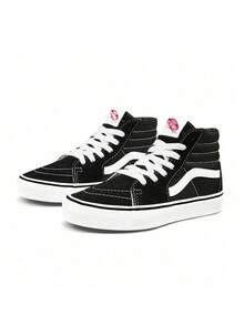 Vans SK8-Hi Retro Fashion Color Block High-Top Sneakers For Boys, Girls, And Children (VN000D5F6BT) - Black and White - View 1