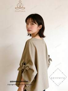 Women Tops - Màu Khaki - Xem 2