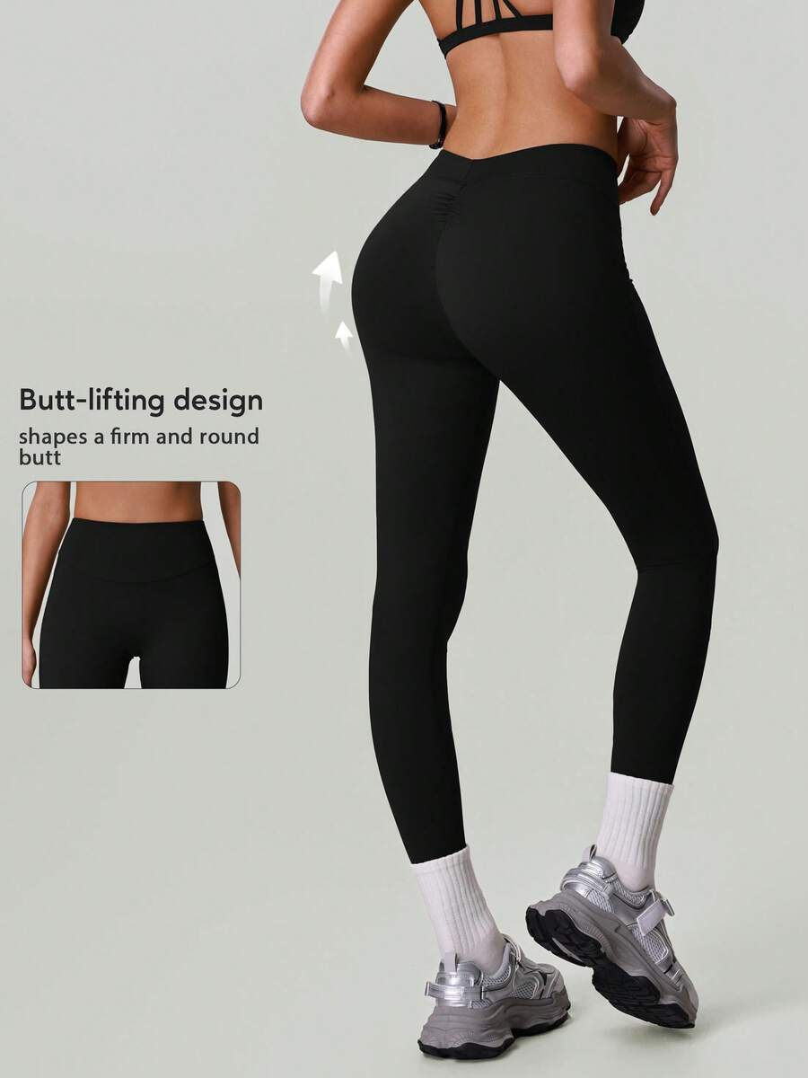 Quần legging thể thao nữ mùa hè cạp cao, co giãn, ôm sát, thích hợp chạy bộ, yoga, tập luyện, chạy bộ, thể dục, tập gym. - màu đen - Xem 1