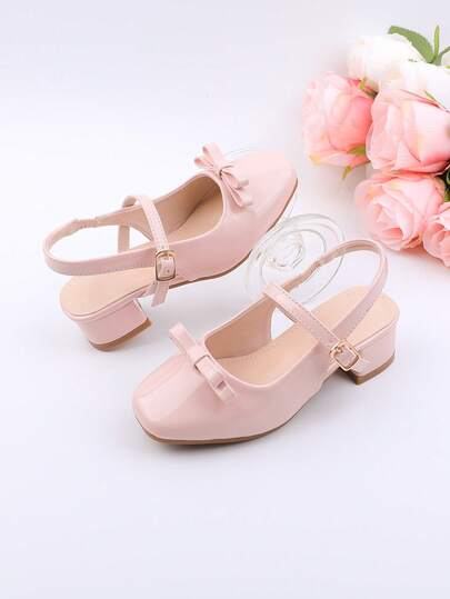 Flower Girl Shoes For Wedding, Party, Holiday, Suitable For Toddler, Little And Big Girls, Classic Comfortable Versatile Shoes With Bow, Pink Formal Dress Shoes, Suitable For Pageant, Performance, Ballet, Princess, Summer