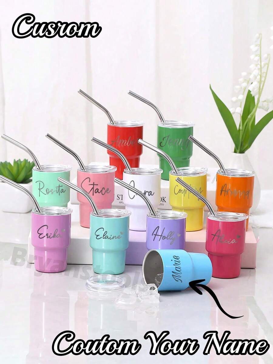 Cốc in hoa sinh nhật cá nhân hóa có nắp đậy, Cốc dành cho phù dâu, Quà cầu hôn phù dâu, Quà tặng cô dâu, Cốc du lịch cho cô dâu, Cốc phù dâu - Nhiều màu - Xem 1