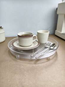 1/2 piezas Bandeja giratoria Slouchy Susan y Estante giratorio redondo de 9.25", Bandeja de plástico sin contacto con alimentos, Gira 360°, Organizador de almacenamiento de cocina, Accesorios de almacenamiento de cocina para botellas de especias, aceites, condimentos, utensilios, Organizador multiusos para cocina, baño, escritorio, decoración del hogar - Multicolor - Ver 5