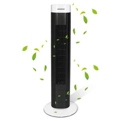 Aigostar Leise Turmventilator, 85° Oszillation, Energiesparender Säulenventilator mit Timer, bis 103.6m/min Tower Ventilator, 3 Geschwindigkeiten, 45W Tower Fan, Standventilator 76cm für Schlafzimmer
