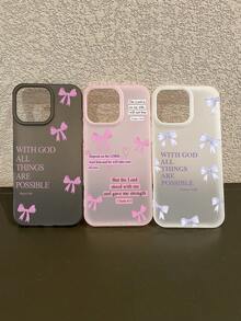 3件套宗教文字蝴蝶手机壳，多巴胺柔和蝴蝶和圣经经文元素，兼容 17 Pro Max/ 17/ 17 Pro/ 11/ 15/ 15 Pro Max/ 14/ 14 Pro/ 14 Pro Max/ 15 Plus/ 14 Plus/ 13 Pro Max/ 16 Pro/ 16 Plus/ Air/ 16 Pro Max - 彩色 - 查看 2