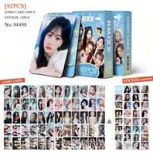92张/盒 NMIXX “Bluevalentine” 照片卡（60张 LOMO 卡 + 32张贴纸），K-POP 粉丝周边，限量版 SKZ 粉丝应援礼品，收藏照片卡，贴纸 - 彩色 - 查看 10
