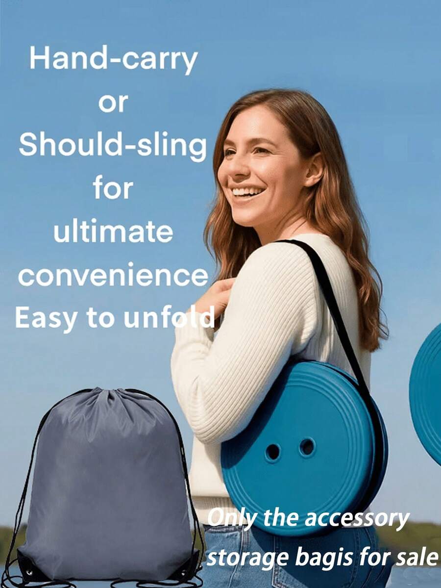 Silla/taburete plegable para exteriores con bolsa de almacenamiento, ligero y fácil de transportar, adecuado para pesca, camping y barbacoas (silla no incluida) - Multicolor - Ver 1