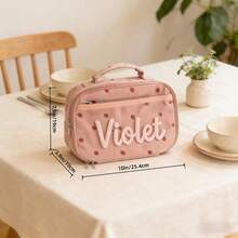 1pc Personalized Lunch Bag With Custom Name, Thickened Fruit Pattern Tote Travel Box For Teen Student School, Shoulder Lunch Bag - Multicolor - View 9