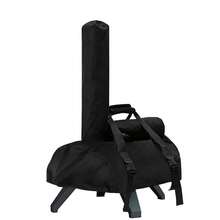 Pizza Oven Cover, 420D Silver-Coated, Removable Chimney Pouch, Portable Dust Cover With Handles, Black - View 3