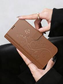 钱包式手机壳，兼容 17 Pro Max，卡槽式手机壳，适用于 13/11/16 Pro Max，日常使用，翻盖式手机壳，带蝴蝶压纹，适用于 Galaxy A56/A57，多功能时尚手机配件，钱包式翻盖手机壳，适用于 Galaxy S26 Ultra，Galaxy S25 Ultra 手机壳，可放置信用卡 - 棕色 - 查看 3