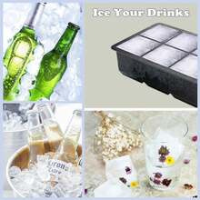 Lidded Ice Cube Tray - Large Silicone Ice Cube Mold, Fits In Freezer, Suitable For Whiskey, Cocktails, And Juice Large Cubes - Multicolor - View 3