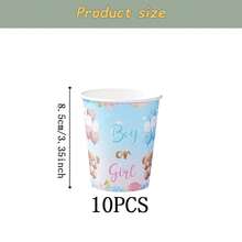 Bộ đồ dùng ăn uống dùng một lần hình gấu bông, không phân biệt giới tính, đĩa tiệc 7/9 inch, đĩa giấy dùng một lần, cốc, khăn ăn, thích hợp cho các dịp lễ, đám cưới, lễ đính hôn, sinh nhật, tiệc tùng, lễ kỷ niệm. - Nhiều màu - Xem 14