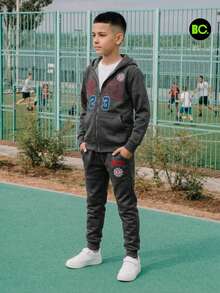 Big City Boy's Pants Youth Set Plush Fashion - Dark Grey - View 1