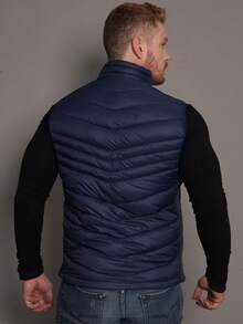 Men's Double-Sided Puffer Vest With Zipper For Winter - Azul Marino - Ver 9