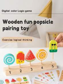 Ice Cream Set, Can Be Matched With Digital Cards And Popsicle Sticks, Fun Game To Exercise Classification And Fine Motor Skills, Educational And Entertaining - 彩色 - 查看 10