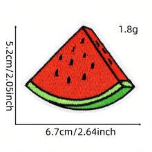 1个新款卡通西瓜刺绣贴片，热封胶材质，适用于服装、包袋、牛仔裤等配饰 - 西瓜布貼 - 查看 23
